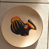 Barbotine plate: African. Sarreguemines