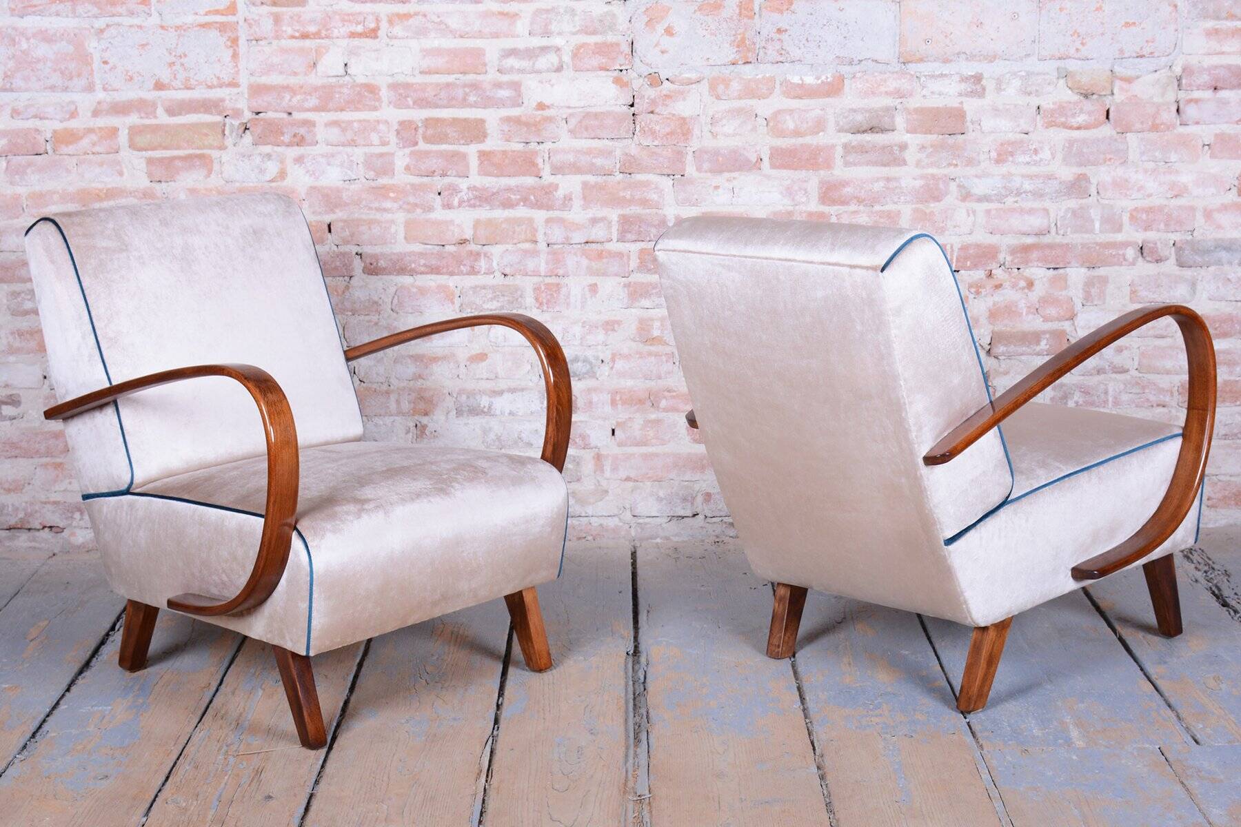 Art Deco Armchair Model C attributed to J. Halabala for Up Závody, Czech, 1940s