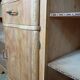 1950s two-body buffet, oak veneer, tapered legs.