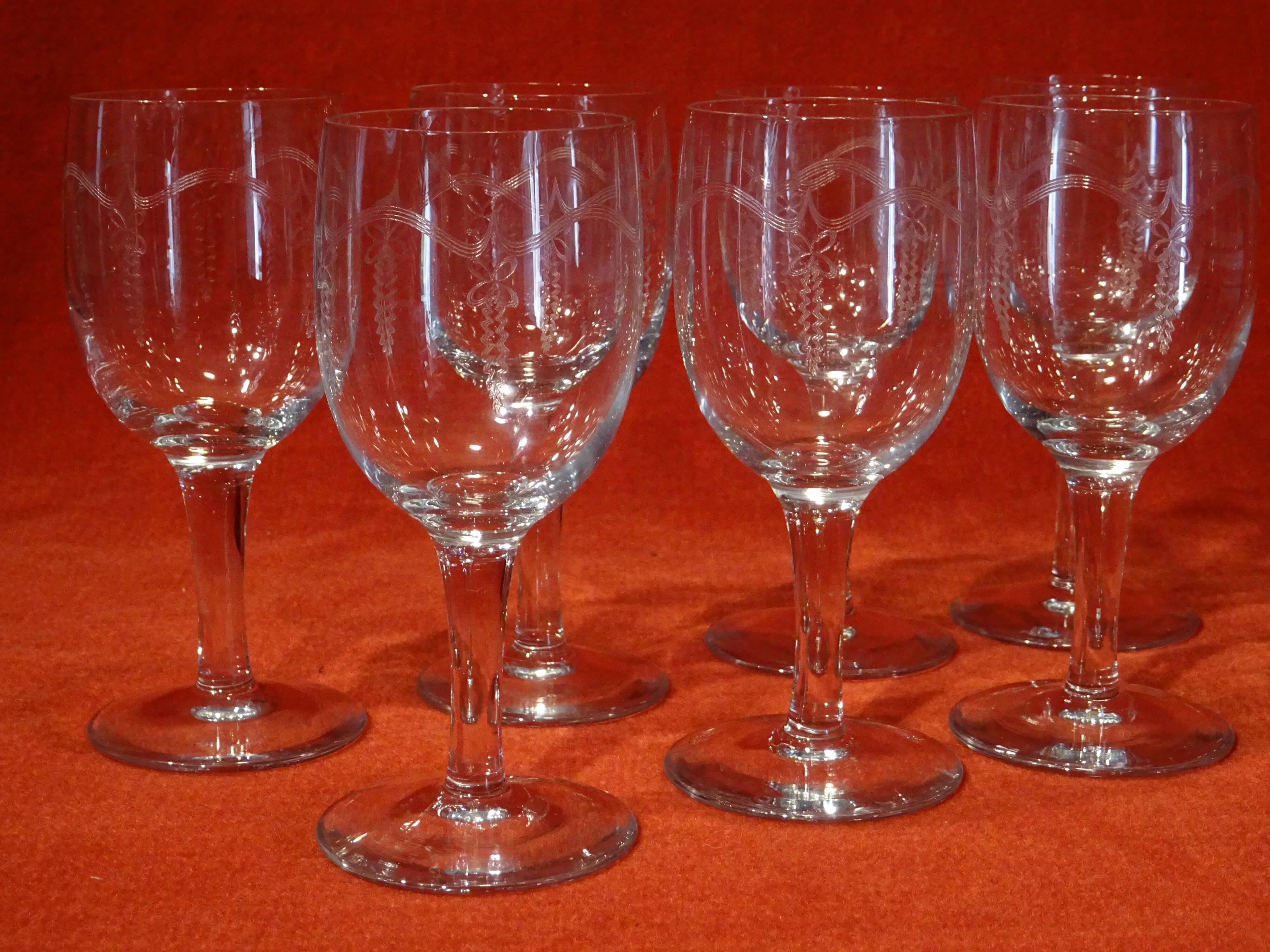 7 engraved glass walking glasses