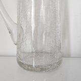 Pichet en verre  craquelé artisanal 24,5 cm