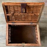Small vintage wicker chest with clasp
