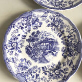 Set of blue English plates