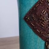 Vase en céramique craquelée verte