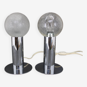 1970s Pair of Chrome Plated Lamps ,Italy