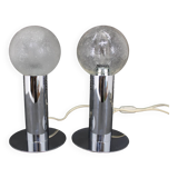 1970s Pair of Chrome Plated Lamps ,Italy