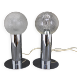 1970s Pair of Chrome Plated Lamps ,Italy