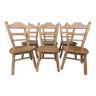6 chaises en bois massif