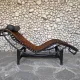 LC4 chaise longue in cowhide and black frame by Cassina, 1970–80