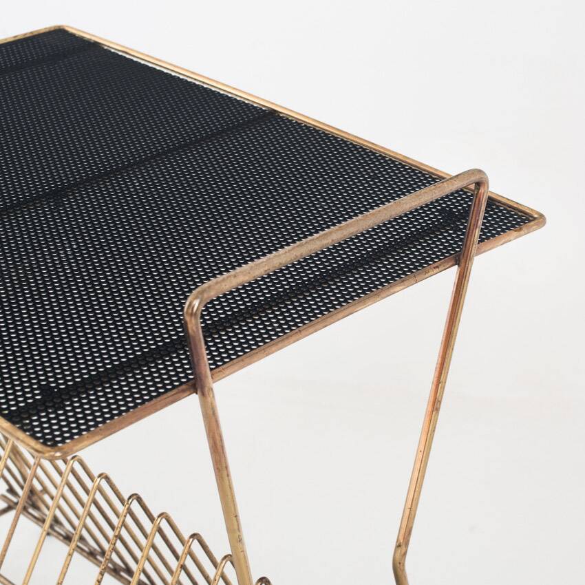 Vintage vinyl record table or magazine rack. France, 1950s