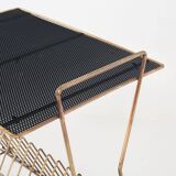 Vintage vinyl record table or magazine rack. France, 1950s