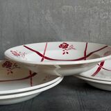 Five plates "grandmother" faience of Badonviller ancient