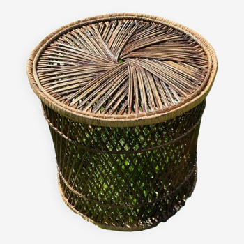 Rattan and buri side table