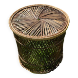 Rattan and buri side table