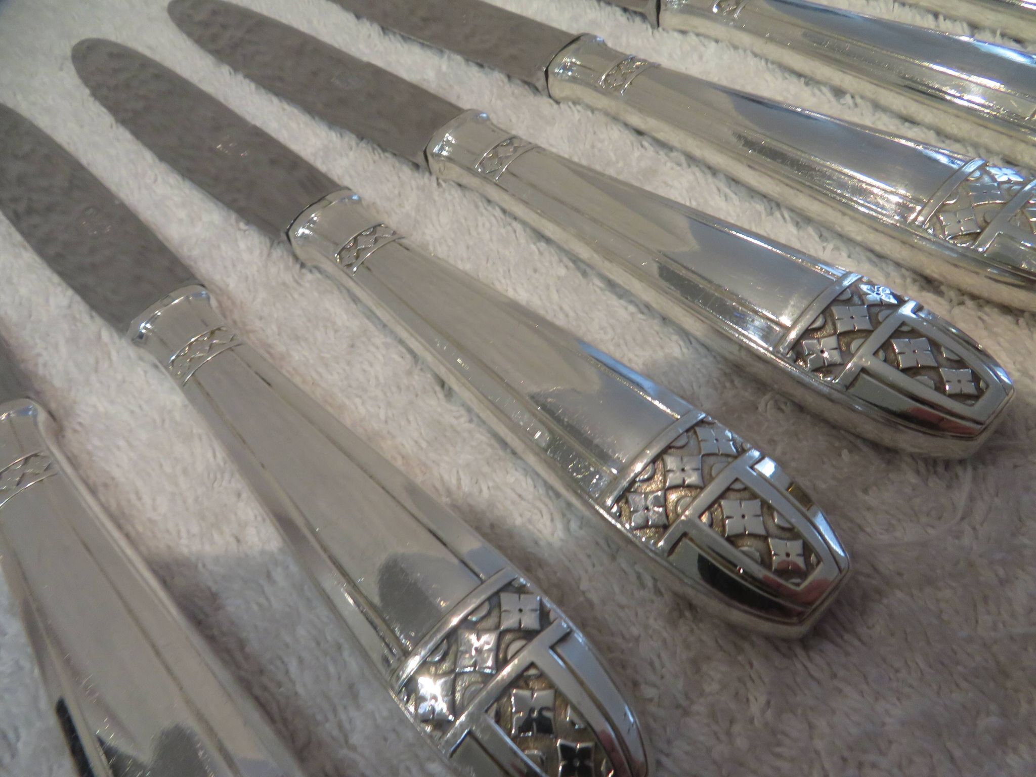 12 Dixi Grand Prix Monaco silver plated dessert knives 20.5cm