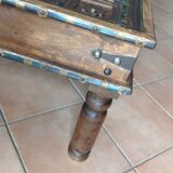 Colonial-style wooden square coffee table