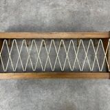 Vintage wooden wall coat rack with 6 chalet-style hooks