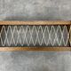 Vintage wooden wall coat rack with 6 hooks, chalet style.