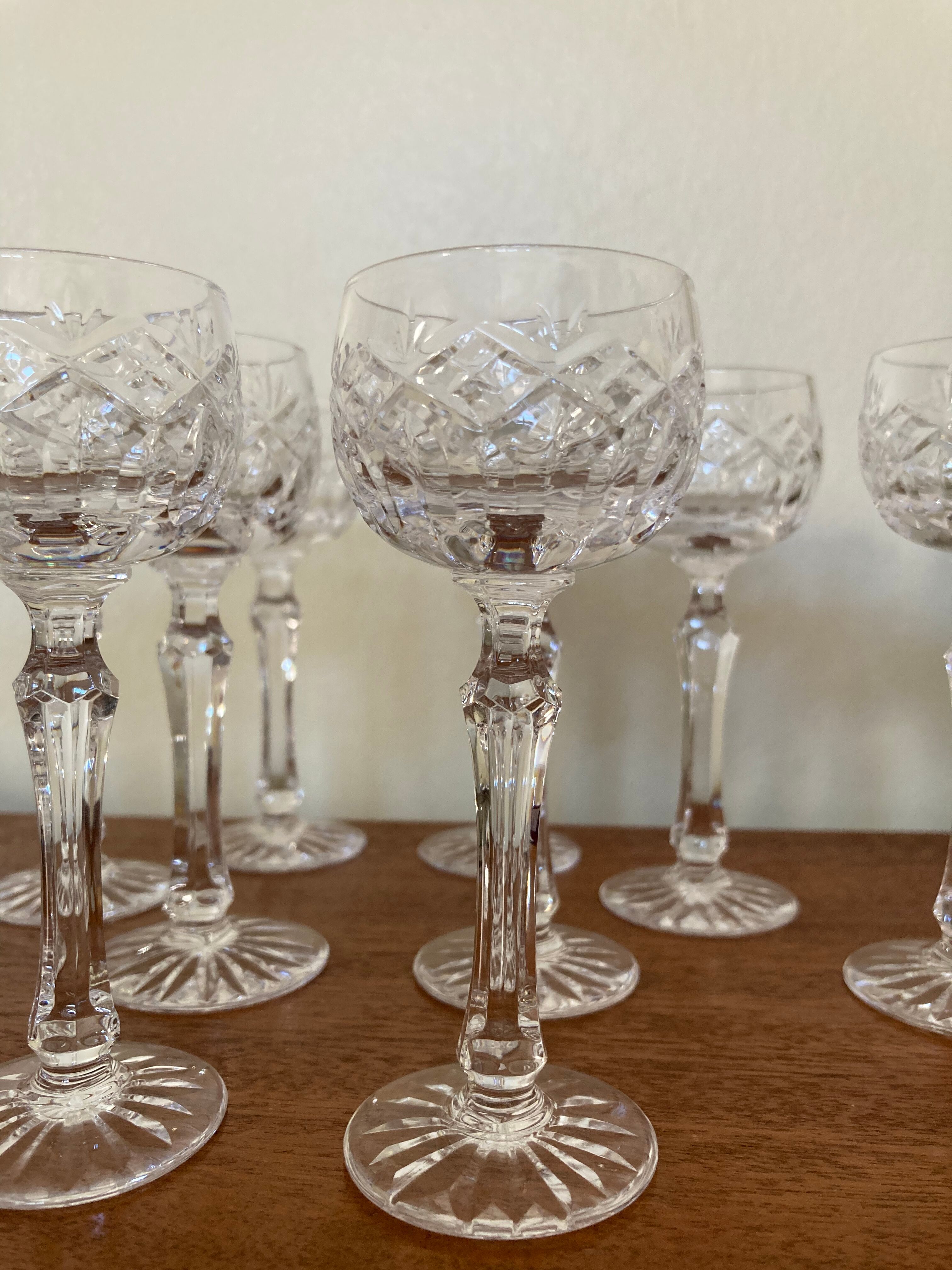 Set of 12 crystallery royale champagne/bayel liqueur glasses