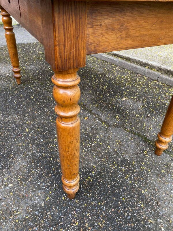 Table de ferme bureau Louis Philippe en chêne massif du 19ème 133cm