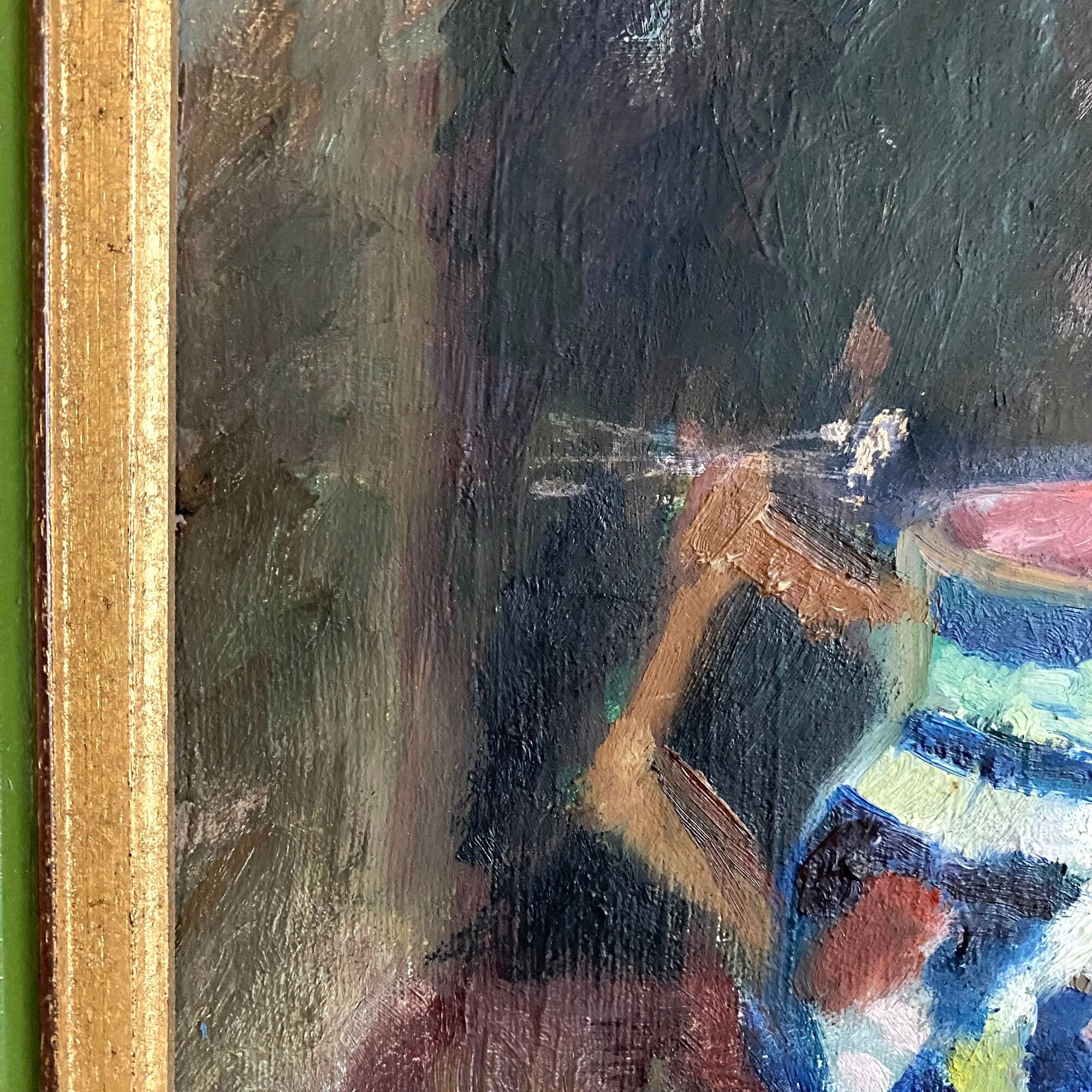 Oil on canvas still life bouquet of flowers