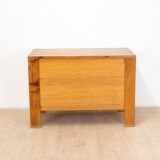 Chest of drawers in elm by Maison Regain, 1980s