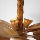 Rattan "leaf" chandelier
