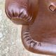 Fauteuil de coiffeur en chrome et skaï marron