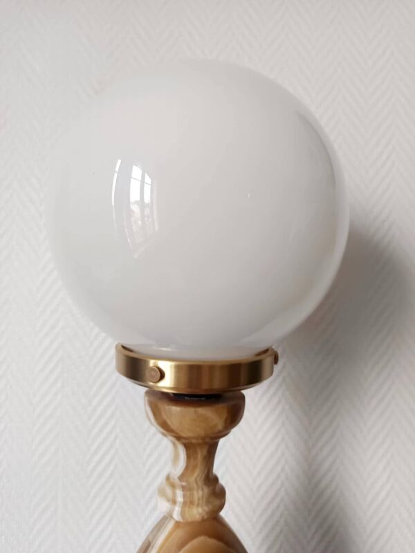 Grande lampe oeuf onyx et opaline 60 cm