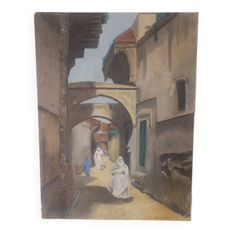 Oil on orientalist mounted canvas