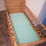 1960s rattan baby bed