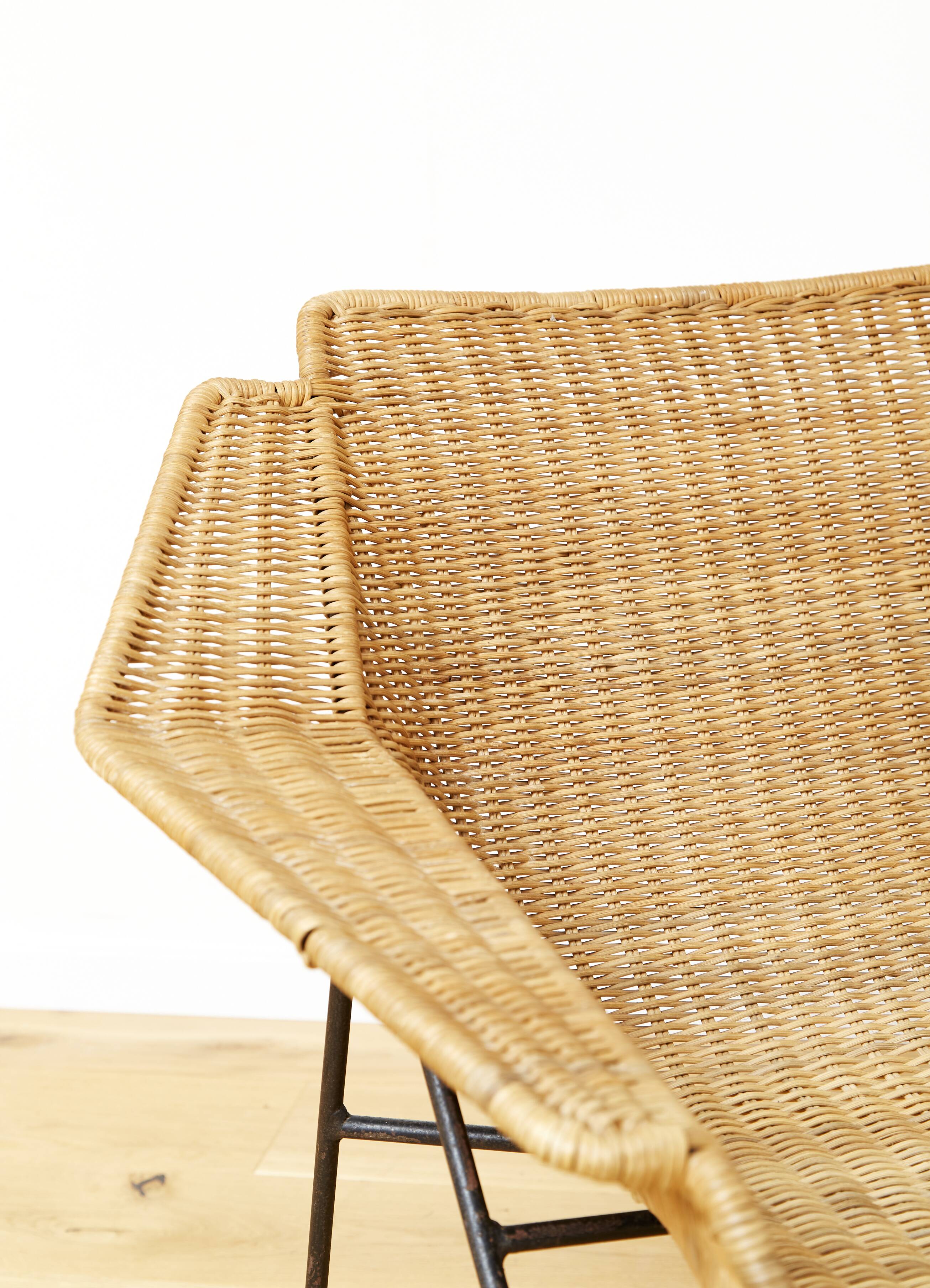 Mid-Century Rattan Lounge Chair