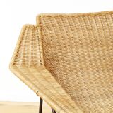 Mid-Century Rattan Lounge Chair