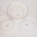 Set de 3 assiettes plates en faïence de Sarreguemines modèle Mignon, terre de fer.