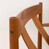 Rare Grete Jalk teak lounge chairs in aniline cognac leather for Cado