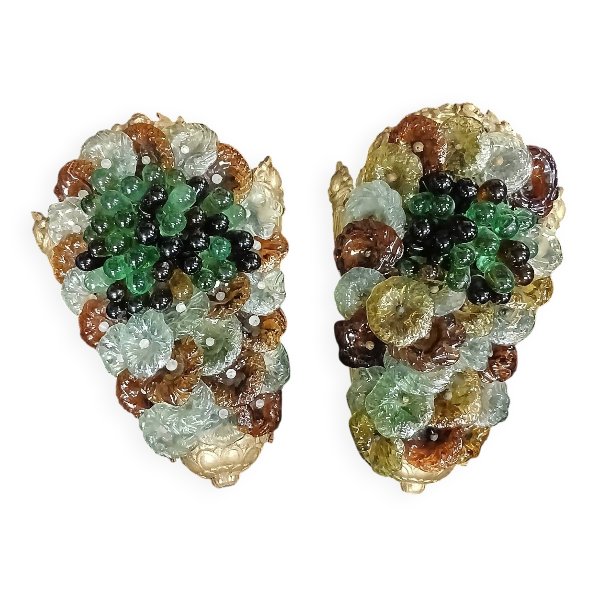 Appliques en bronze et verre de Murano