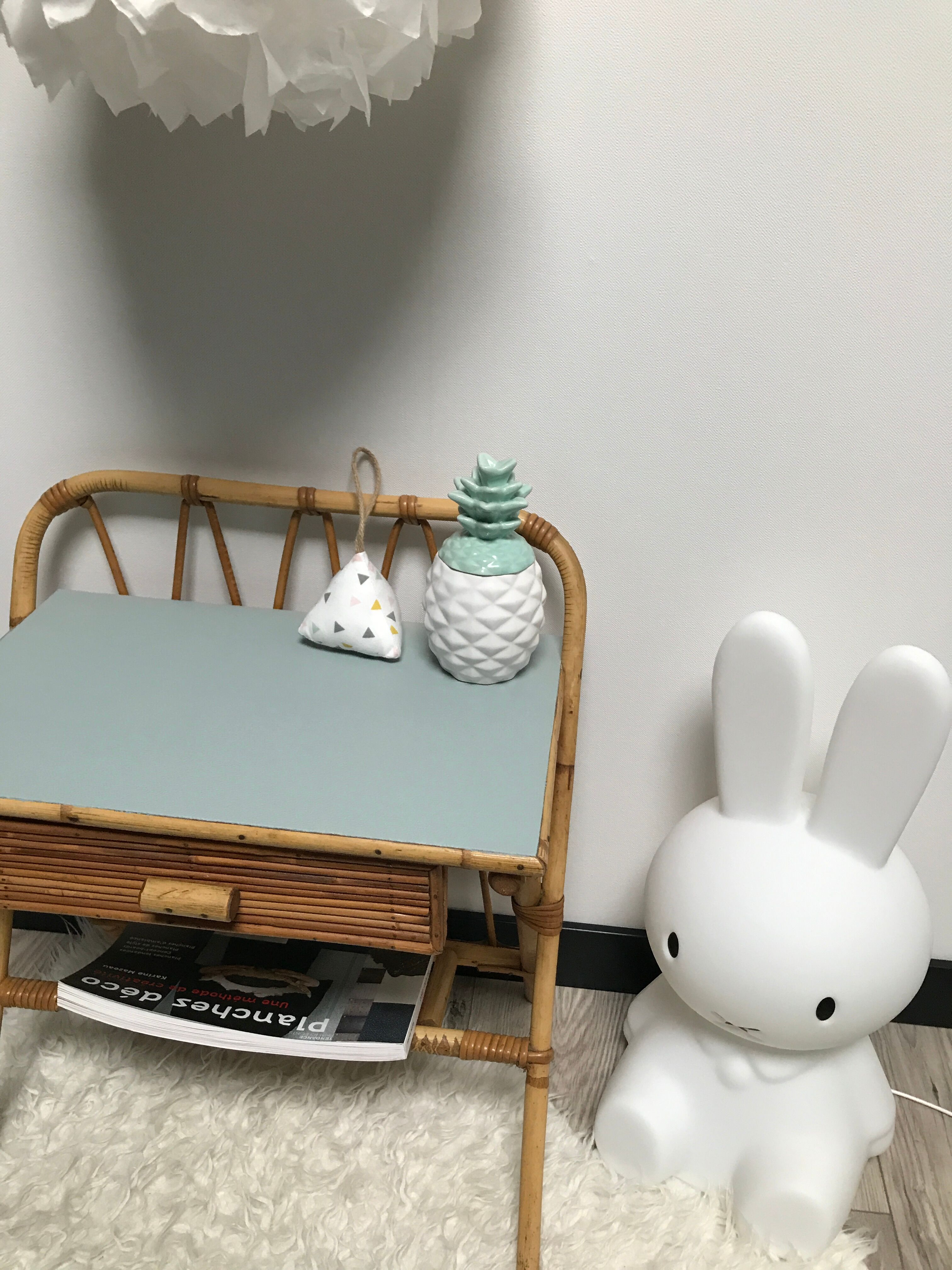 Vintage rattan bedside