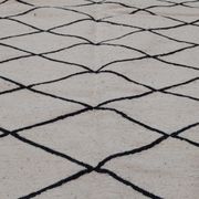 Handmade white and black Berber carpet 245x156cm