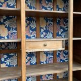 Parisian art deco wardrobe in solid raw oak, removable