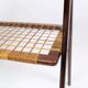 Table de chevet en teck avec tiroir et étagère en osier par Søren Rasmussen des années 1960