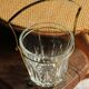Glass ice bucket in vintage gold metal frame