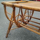 Vintage antique rattan coffee table