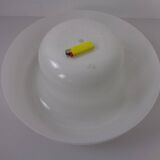 Space Age Orange & White Ceiling Lamp, Italy, 1970s