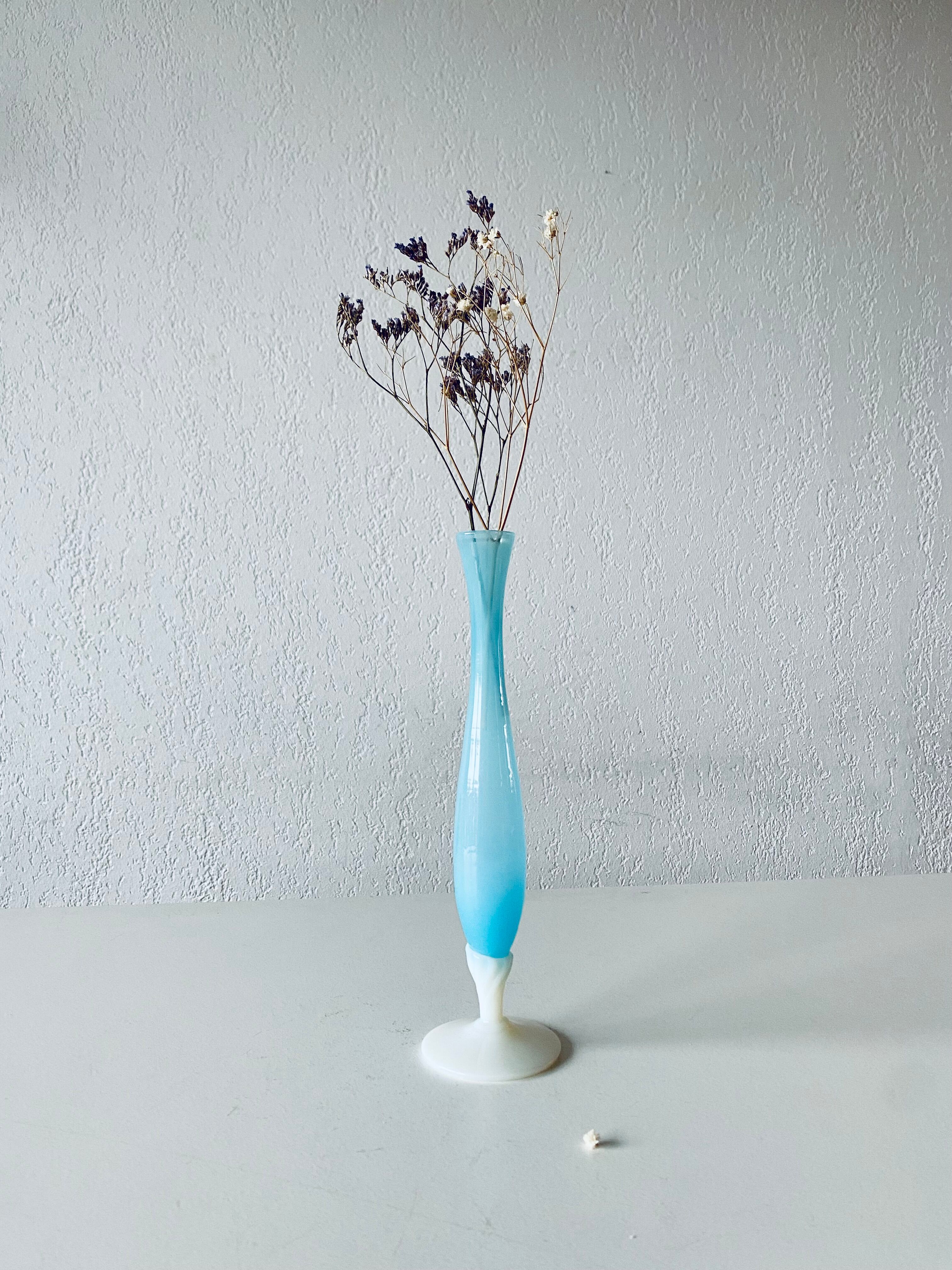 Antique vase in blue and white opaline