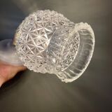 Applique tulipe vintage en verre ciselé