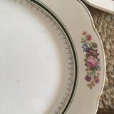 Old plates with matching flowers