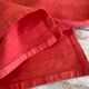 Ensemble de 12 serviettes damassées teintes en rouge corail - coton - 50x50 cm
