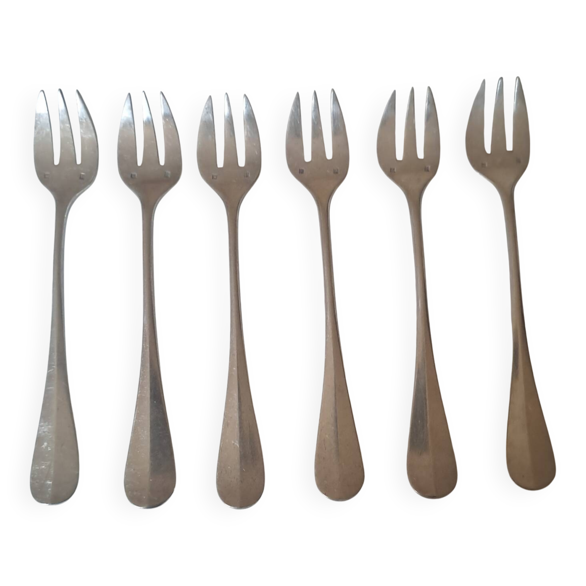 6 silver-plated oyster forks by Alfénide
