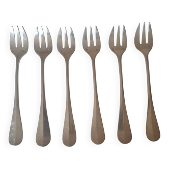 6 silver-plated oyster forks by Alfénide