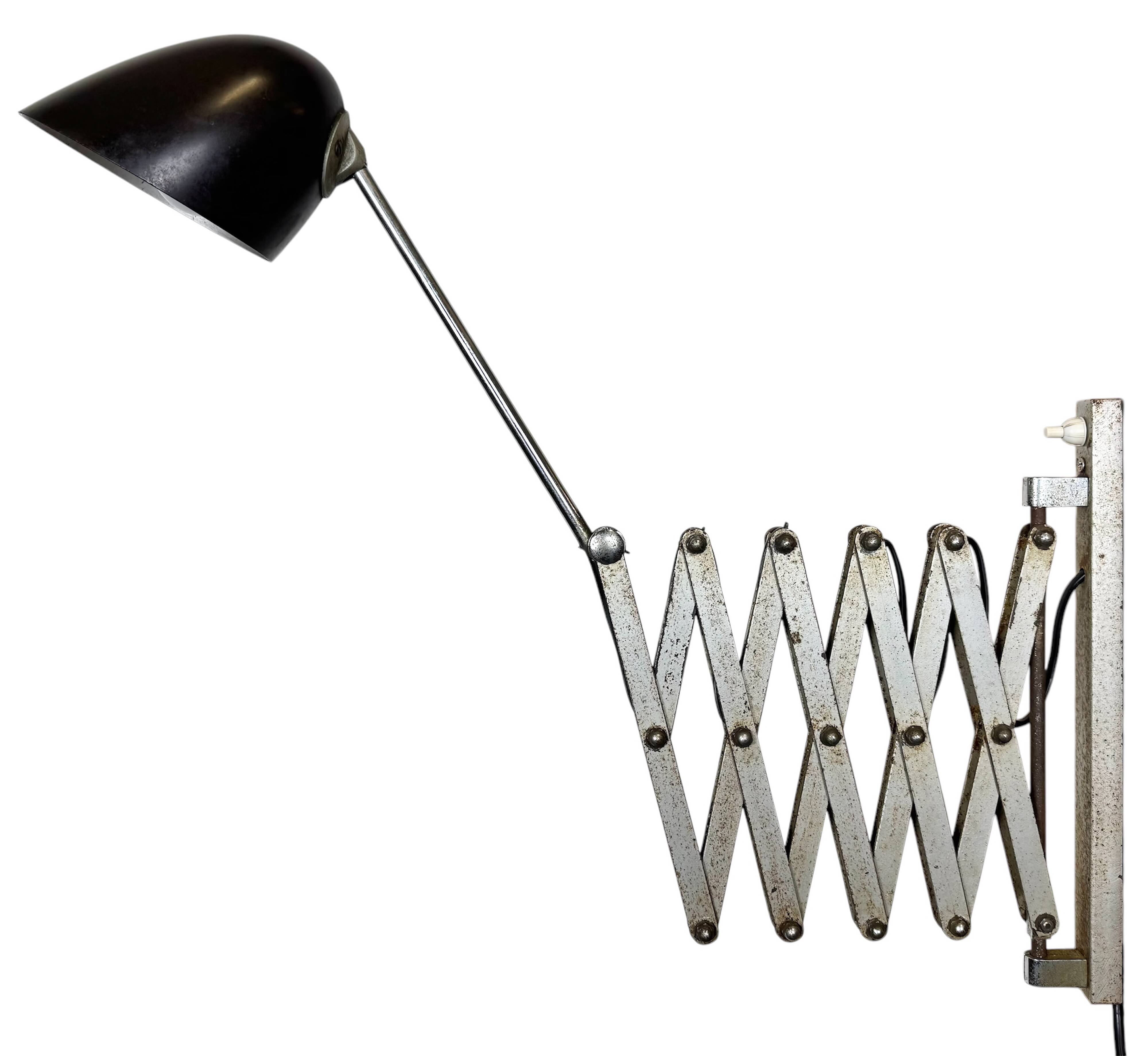 Industrial Midcentury Scissor Wall Lamp, 1950s